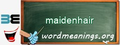 WordMeaning blackboard for maidenhair